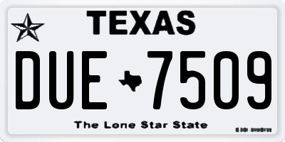 TX license plate DUE7509