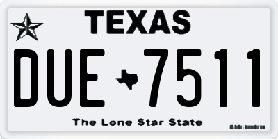 TX license plate DUE7511