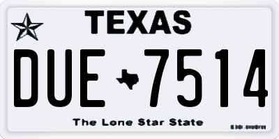 TX license plate DUE7514