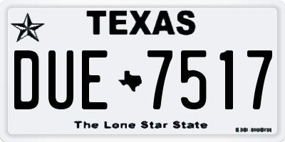 TX license plate DUE7517