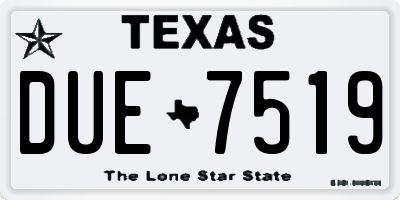 TX license plate DUE7519