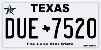 TX license plate DUE7520