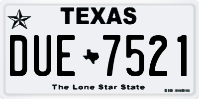 TX license plate DUE7521