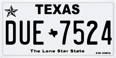 TX license plate DUE7524