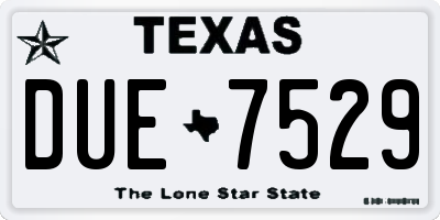 TX license plate DUE7529