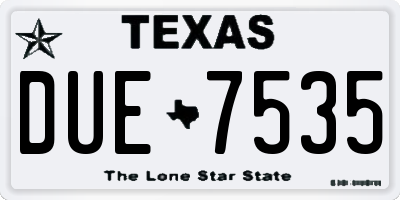 TX license plate DUE7535