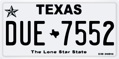 TX license plate DUE7552