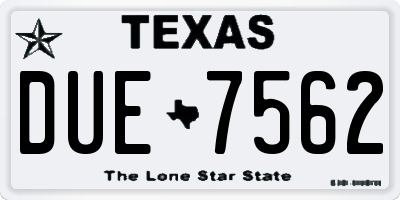 TX license plate DUE7562