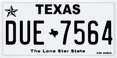 TX license plate DUE7564