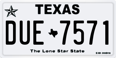 TX license plate DUE7571