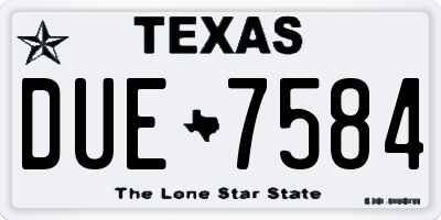 TX license plate DUE7584