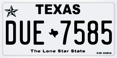 TX license plate DUE7585