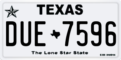 TX license plate DUE7596