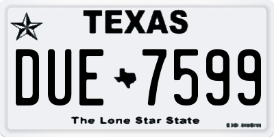 TX license plate DUE7599