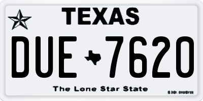 TX license plate DUE7620