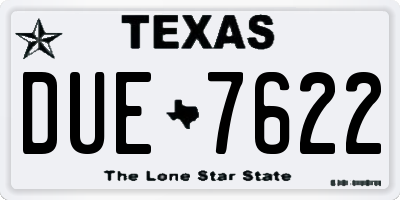 TX license plate DUE7622