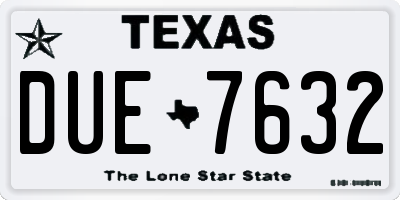 TX license plate DUE7632