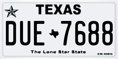 TX license plate DUE7688
