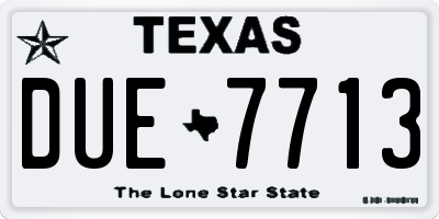 TX license plate DUE7713