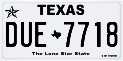 TX license plate DUE7718