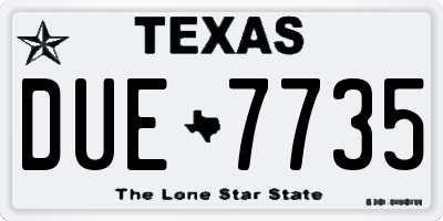 TX license plate DUE7735