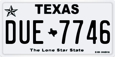 TX license plate DUE7746