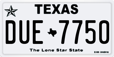 TX license plate DUE7750