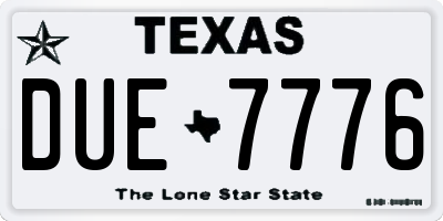 TX license plate DUE7776