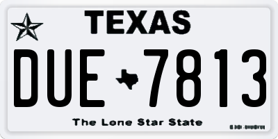 TX license plate DUE7813