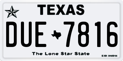 TX license plate DUE7816