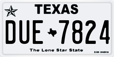 TX license plate DUE7824