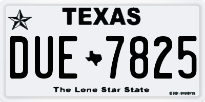 TX license plate DUE7825