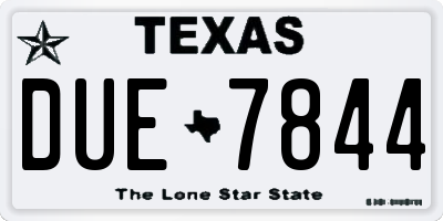 TX license plate DUE7844
