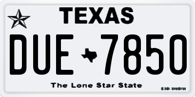 TX license plate DUE7850