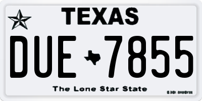 TX license plate DUE7855