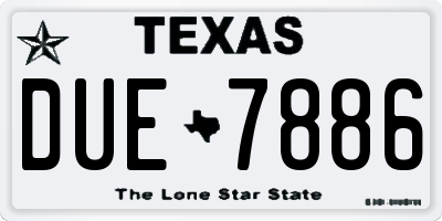 TX license plate DUE7886
