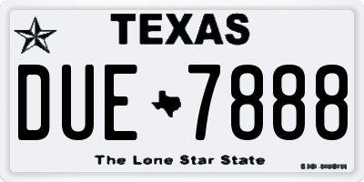 TX license plate DUE7888