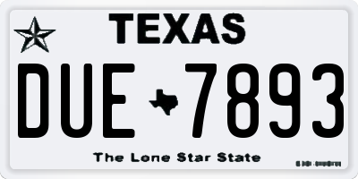 TX license plate DUE7893