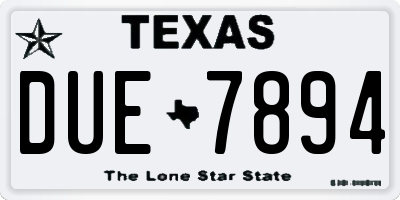 TX license plate DUE7894