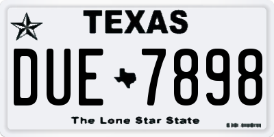 TX license plate DUE7898