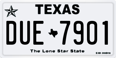 TX license plate DUE7901