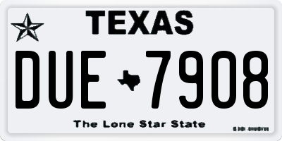 TX license plate DUE7908