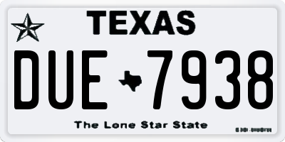 TX license plate DUE7938