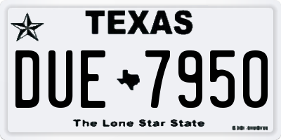 TX license plate DUE7950