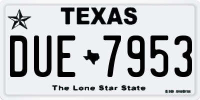 TX license plate DUE7953