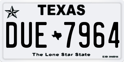 TX license plate DUE7964