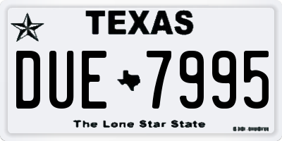 TX license plate DUE7995