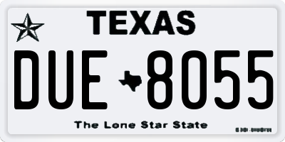 TX license plate DUE8055