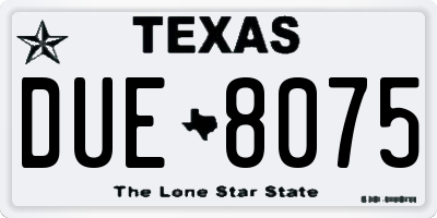TX license plate DUE8075