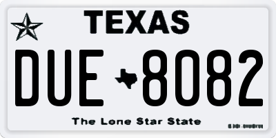 TX license plate DUE8082